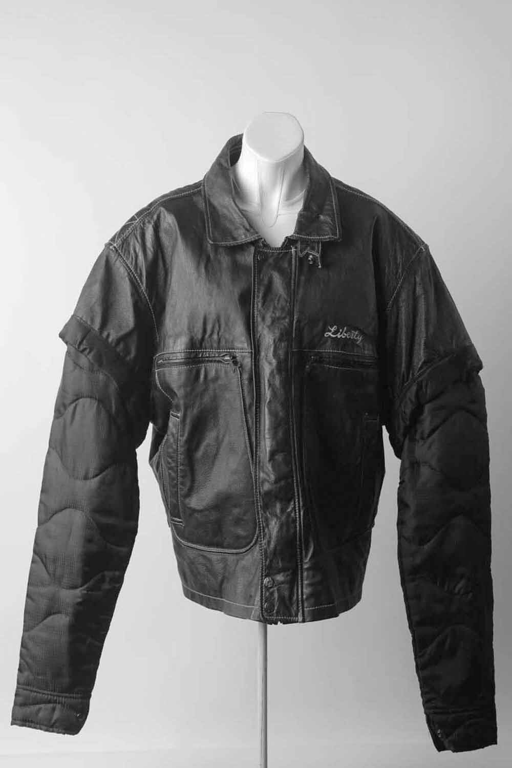 black leather flying tigers jacket front 1