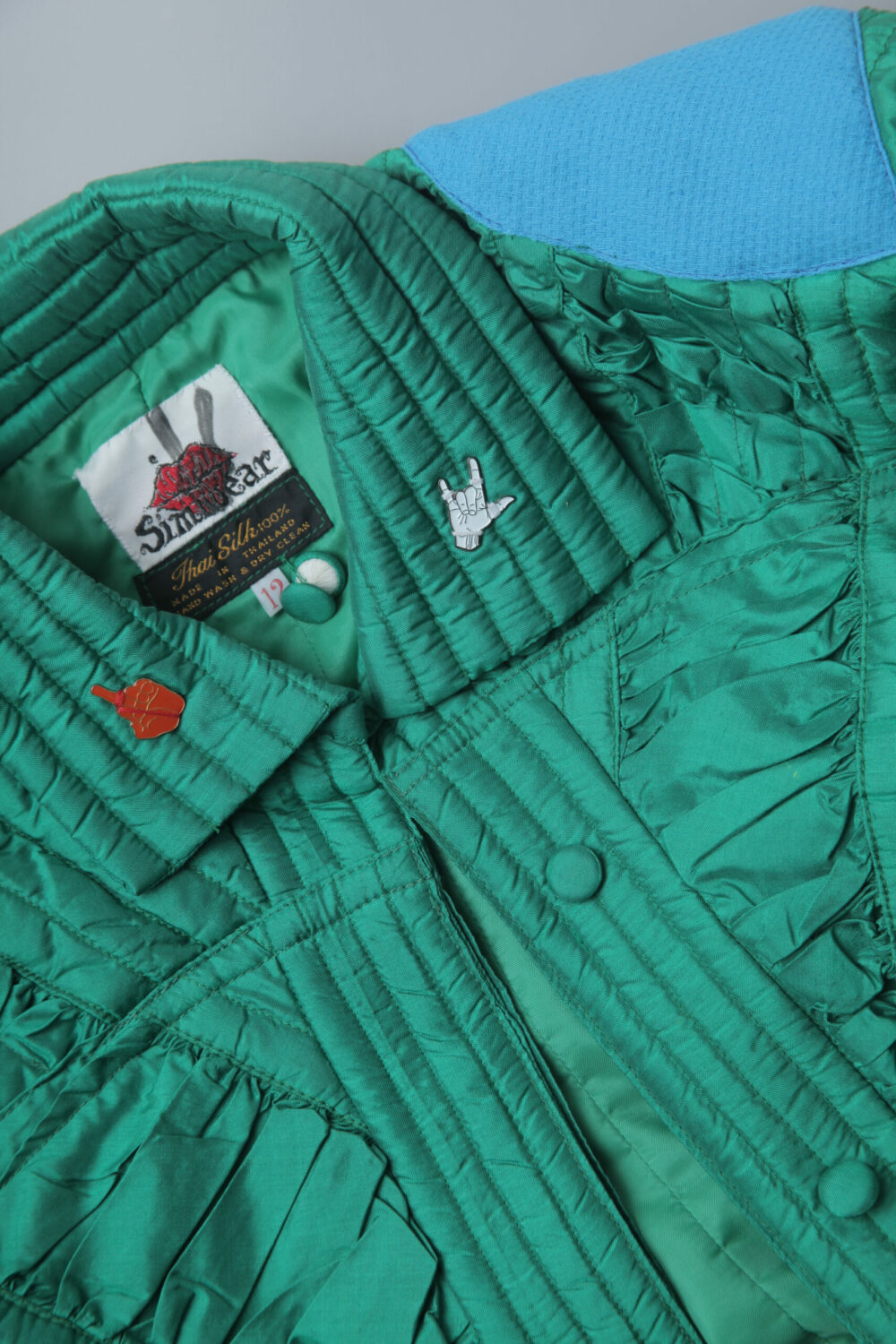 OKIMMI GREEN CROPPED PUFFER JACKET ZOOM
